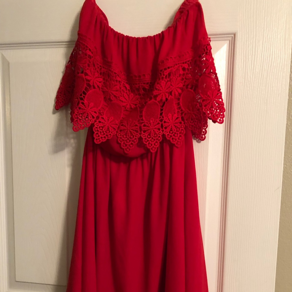 Red Strapless Sundress